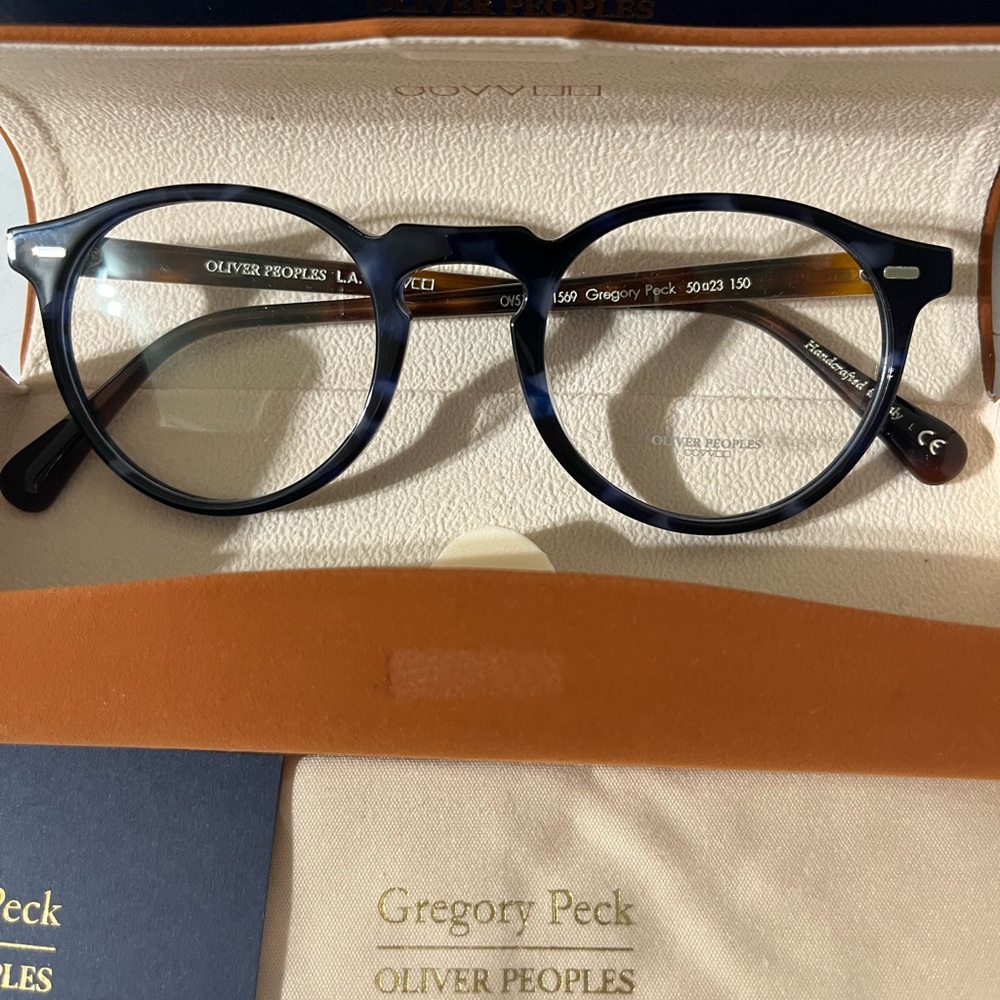 Oliver Peoples GREGORY PECK OV5186 Optical Frames 50/23/150 in Cobalt Tortoise